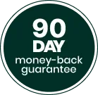 Grounded Footwear 90 day money back guarantee badge
